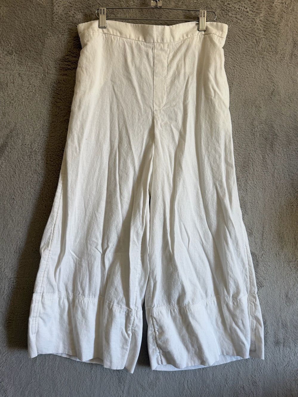 Banana Republic Wide Leg White Linen Blend Pants M